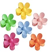 TODEROY 6 PCS Big Hair Claw Clips Matte Flower Hair Clips Non-Slip Cute Hair Catch Barrettes Plas...