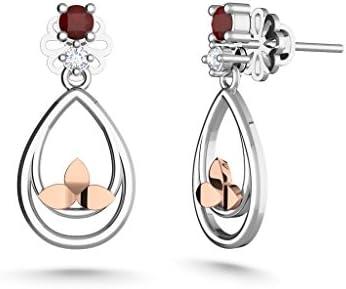 MEZZOTEK Women's 18K Stud Earrings (0.03 Carat, G-H Color, SI Clarity) White Rose - Gold