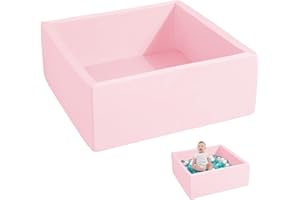 ENMOGO Foam Ball Pit for Toddlers Kids Square Soft Ball Pool Ideal Gift Play Toy for Children Kiddie Pools - Light Pink