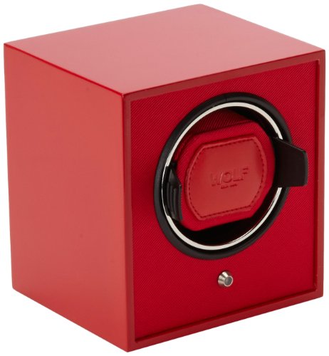 WOLF 460414 Lacquered Cub Single Watch Winder, Red