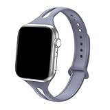 Bandiction Sport Band Compatible with Apple Watch 38mm 40mm, Soft Silicone Sport Strap Replacement Narrow Bands for iWatch Series 4, Series 3, Series 2, Series 1, Sport Edition Women Men(Lavender)