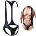 YUFEIDA Men's Athletic Supporters Faux Leather Soft Jockstrap Leotard Slim Fit Active Base Layers Jumpsuits Bodysuit