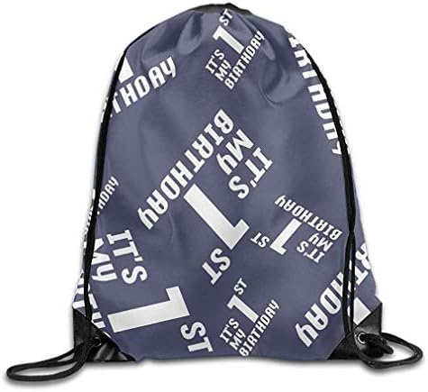 MAON Drawstring Backpack It's My First Birthday Unisex Lightweight Backpack Gym Drawstring Bags.