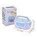 Electric Lunch Box Food Warmer Heater for Car and Home with Removable 304 Stainless Steel Storage Container Warming Bento 2 in 1 Car 12V/24V and Home Use 110V (Blue)
