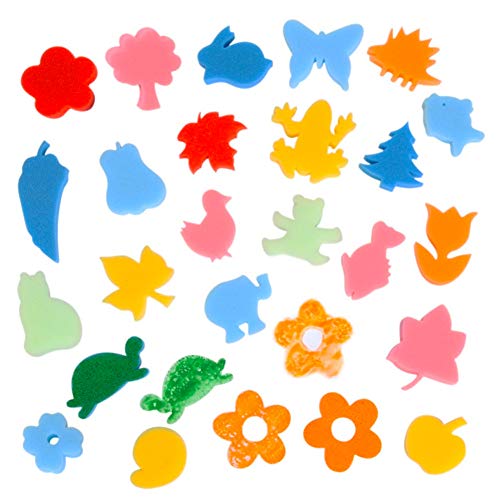 YZNlife 52 pcs Sponge Paint Brushes Kits Painting Brushes Tool Kit for Kids Early DIY Learning Include Foam Brushes,Pattern Brushes Set,Waterproof Apron, etc.