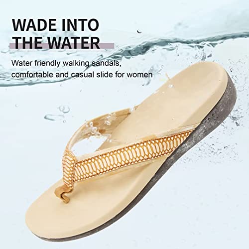 MEGNYA Comfort Orthopeic Flip Flops for Ladies, Good Plantar Fasciitis