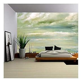 Original Oil Painting of The Malibu Beach Shore - Removable Wall Mural | Self-Adhesive Large Wallpaper - 66x96 inches
