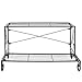 MyGift 2 Tiered Rectangular Black Metal Plant Stand Indoor Rack for Planter Pots, Display Shelf Rack with Scrollwork and Leaf Design