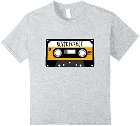Kids Never forget music cassette mc T-Shirt computer 80s tee 12 Heather Grey
