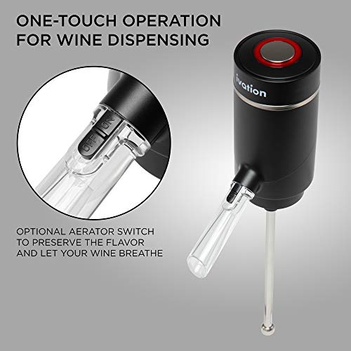 Ivation Electric Wine Aerator and Dispenser Rechargeable Automatic