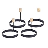 HIC Non-Stick Fried and Poached Egg and Pancake Cooking Rings, Round Shaped, Nonstick, PFOA and BPA Free, 3.75-Inches Diameter, Set of 4