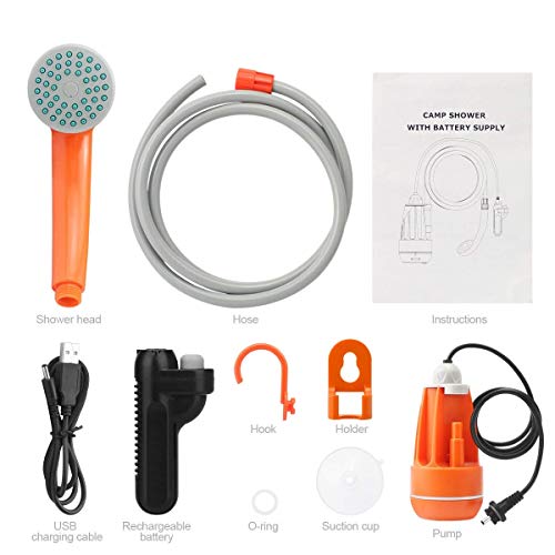 BEARHAM Portable Outdoor Camping Shower,Rechargeable Battery Powered