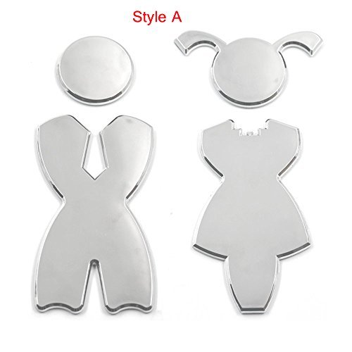 Fujiyuan 1 pair Wall Stickers Toilet Door Sign Restroom Acrylic Men Women hildern Washroom Modern Signage Plaque Style A