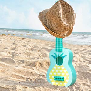 YOLOPLUS+ Kids Ukulele Guitar Toy Simulation 4 Strings Children Musical Instruments Educational Learning for Toddler Beginner Keep Tone Anti-Impact (21 Inch Pineapple) - Thumbnail 7