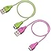 DDup 2pcs Replacement USB Chargers Charging Cable for Fitbit Charge HR Band Wireless Activity Wristbands(3.3 ft, Pink+Green),Charging-Indicated Colored Light,Soft Material,Quality Guarantee