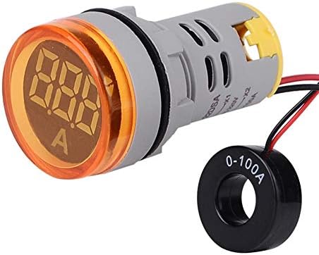 James Products SINOTIMER 22mm Round LED 0-100A AC Current Indicator Pilot Light Ammeter yellow