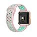 LoveBlue for Fitbit Blaze Band,Fitbit Blaze Sports Silicone Bracelet Strap Wristband Replacement Band Watchband with Frame for Fitbit Blaze (Pink&Azure+Rosegold Frame-Small)