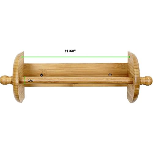 Greenco Premium Bamboo Wall Mount Paper Towel Holder 15", Wood