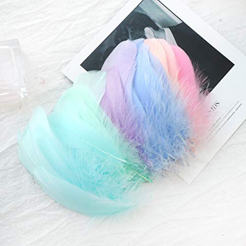 GUSENG 100pcs 8-12cm Makaron Balloon Decoration Filling Natural Feather Wedding Birthday Party Decoration Decoration Photo Props (Purple)