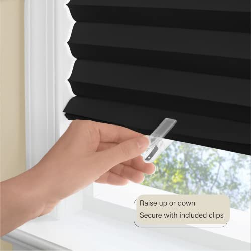 Cordless Room Darkening Temporary Pleated Vinyl Window Shades 48 Inch