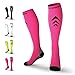 Rymora Compression Socks for Women & Men Circulation - Pink, Small - Knee High Shin Splint Support Sock - Sports, Running, Cycling, Work, Pregnancy