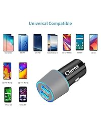 Cargador de coche rápido USB C, compatible con Samsung Galaxy S10 S10+ S10e Note 9 Note 8 S9 S9 Plus S8 S8 Plus, carga rápida 3.0 Dual USB cargador de coche rápido con cable tipo C