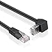 TNP Cat6 Ethernet Cable (Right Angle Down, 6 FT) - RJ45 90 Degree Network Connector 500 MHz 10 Gigabit Gold Plated Patch Plug Wire LAN Cord For PS4 Fire-Stick Xbox One Smart TV Gaming & Computer
