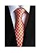 MINDENG Tartan Wool Tie Orange Check Business Men's Silk Neckties Leisure Ties