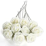 Medius DIY Foam 50Pcs Artificial Flowers For Wedding Arrangement Bouquet White