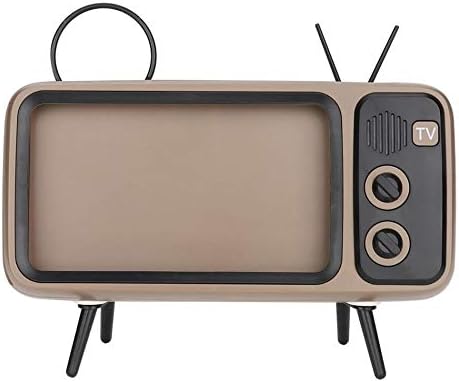 Retro BT Speaker with Mobile Phone Stand,Portable Bluetooth Speaker with AUX FM BT Optional,3D Stereo Sound Quality,TF Card Slot,USB Port,32.8ft Wireless Range Bluetooth V4.2 (Coffee) (Coffee)