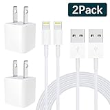 iPhone Charger, MFi Certified 2-Pack Charging Cable and USB Wall Adapter Plug Block Compatible iPhone X/8/8 Plus/7/7 Plus/6/6S/6 Plus/5S/SE/Mini/Air/Pro Cases