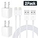 iPhone Charger, MFi Certified 2-Pack Charging Cable and USB Wall Adapter Plug Block Compatible iPhone X/8/8 Plus/7/7 Plus/6/6S/6 Plus/5S/SE/Mini/Air/Pro Cases