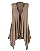 MBJ WSK1071 Womens Lightweight Sleeveless Draped Open Cardigan XL TAUPE