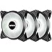 upHere 120mm 3-Pack High Airflow Quiet Edition White LED Case Fan for PC Cases, CPU Coolers, and Radiators (12cm x 12cm x 12cm, 3 Watts, 5 Decibels, 1200 RPM, Compatible with Desktop)