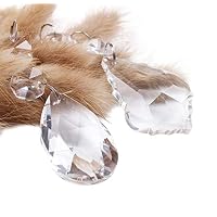 BIHRTC Pack of 12 Clear Crystal Chandelier Prisms Pendants Glass Pendants Beads (6pcs Teardrop + 6 pcs Maple Leaf Crystal Pendants)
