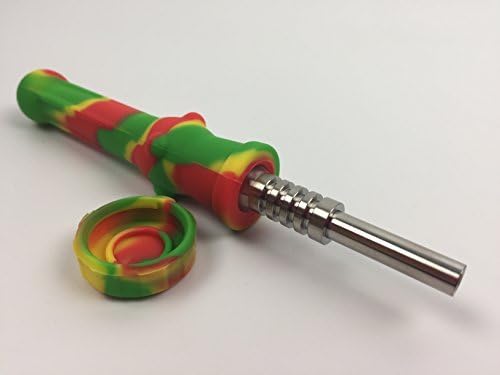 the EE Brand 4.7" Travel Silicone Honey Straw with 14mm titanium tip(can choose color) (Rasta)