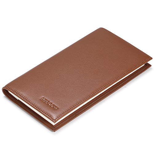 HISCOW Classy Standard Checkbook Cover with Free Divider - Italian Calfskin (Premium Cognac)
