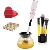 Makeup Brush Cleaner and Dryer, Easily Clean and Dry Brushes in seconds using an Electronic Spinner Machine, Portable Kit Completely Cleans + Automatic Dries, Includes Gift, Travel, Professional