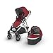 2018 UPPAbaby VISTA Stroller, Denny (Red/Silver/Black Leather)