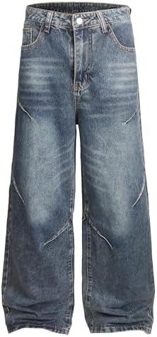 BXCNCKD Gothic Retro Damaged Spider Web Ragged Edge Jeans Men's