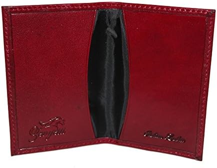Zenyetti Handcrafted Premium Italian Leather Card Holder Bifold Wallet. (Burgundy)