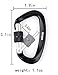 Kimjee 12KN Locking Carabiner 2 Pack D Ring Clips Aluminum Screw Lock Carabiner Clips Heavy Duty Caribeaner for Hammocks, Dog Leash & Harness，Camping Accessories,Hiking,Keychains,Outdoors (Black 2)