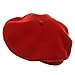 Classic French Artist 100% Wool Beret Hat Red