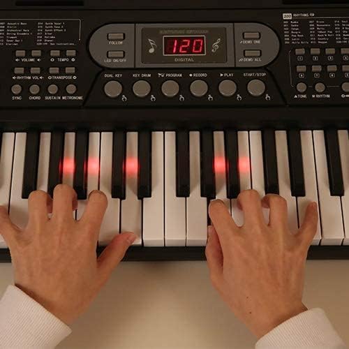Hricane 61 Keys Piano Keyboard with Microphone Piano Notes Electronic Lectern Gift for Beginner Young Adult Man Women