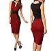 MAGIGAGA Women's Business Work Dress Color Block Fitted Shift Pencil Skirt