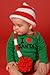juDanzy red & White Stripe Christmas Elf hat for Babies (0-3 Months)