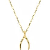 ALRNBY Gold Wishbone Necklace for Women Trendy Fashion Alt Jewelry Gifts Dainty Charm Pendant Simple Jewelry