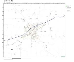 Amazon.com: ZIP Code Wall Map of St. James, MO ZIP Code Map Not