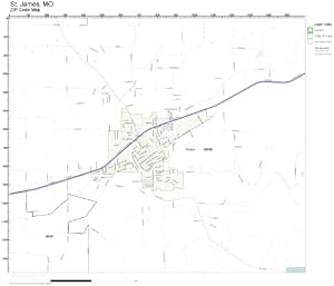 Amazon.com: ZIP Code Wall Map of St. James, MO ZIP Code Map Not