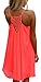 EachWell Summer Women Loose Spaghetti Chiffon Strap Back Howllow Out Short Dress